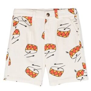 BOBO CHOSES Kid $132 Play The Drum Organic Cotton Shorts 12-18 Months Cream Baby